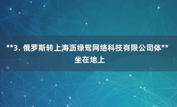 **3. 俄罗斯转上海沥绿鸳网络科技有限公司体**  坐在地上